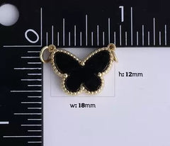 18K Gold Filled Dainty Butterfly Charm Pendant, Butterfly Mariposa Shell Pearl Top Charm Connector for Necklace Bracelet Component, CP1919