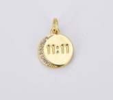 18K Gold Filled 1111 Angel Number Charm 11:11 Angel Number Necklace Charm Coin CZ Spiritual Gift Lucky Number Necklace, CP1927