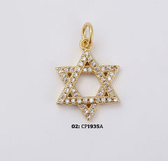 18K Gold Filled Star of David Charm, Star Pendant, Jewish Charm, Magen David Religious Jewelry for Necklace Bracelet Jewelry Making, CP1935A