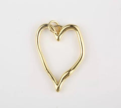 18K Gold Filled Open Heart Charm, Hollow Heart Pendant for Necklace Bracelet Jewelry Making Supply, 26x18mm, CP1943