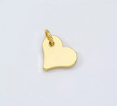 18K Gold Filled Plain Small Heart Charm, Heart Mini Add-On Charm Pendant for Necklace Bracelet Jewelry Making Supply, 12x11mm, CP1950