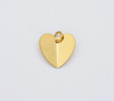 18K Gold Filled Small Heart Charm, Heart Mini Add-On Charm Pendant for Necklace Bracelet Jewelry Making Supply, 12x11mm, CP1951