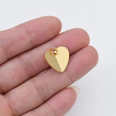 18K Gold Filled Small Heart Charm, Heart Mini Add-On Charm Pendant for Necklace Bracelet Jewelry Making Supply, 12x11mm, CP1951