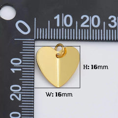 18K Gold Filled Small Heart Charm, Heart Mini Add-On Charm Pendant for Necklace Bracelet Jewelry Making Supply, 12x11mm, CP1951