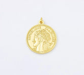 18K Gold Filled Replica Ancient French Coin Charm Pendant for Necklace Bracelet Jewelry Making, CP1954
