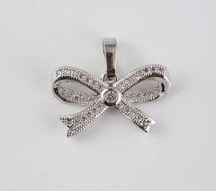 18K Gold Filled Dainty Bow Knot Charm, Ribbon Bow Minimalist Pendant for Necklace Bracelet Jewelry Making Supply, 19x11mm, CP1941
