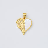 18K Gold Filled Shell Pearl Heart Charm, Angel Wing Heart Pendant, Mother Of Pearl Heart Charm, 18x21mm, CP1969