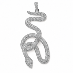Gold Filled Snake Charm, Pave CZ Snake Pendant, Crystal Serpent Jewelry Finding, Reptile Charm for Necklace Bracelet DIY Jewelry, CP199