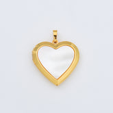 18K Gold Filled Heart Photo Locket Shell Charm, Heart Pendant for Necklace Bracelet Jewelry Making Supply, Valentine Jewelry Gift Idea, CP2006