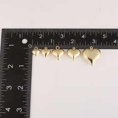 18K Gold Filled Large Puffy Heart Charm, Love Heart Pendant for Necklace Bracelet Jewelry Making Supply, Add On Charm, 12/15/21mm, CP2027B