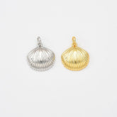 18K Gold Filled Dainty Sea Shell Charm, Clam Shell Pendant for Bracelet Necklace Earring Jewelry Making Supply, Under The Sea Inspired, CP2036