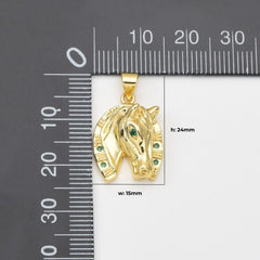 18K Gold Filled Dainty Horse Charm, Horse Horseshoe Pendant for Necklace Bracelet Earrings Jewelry Making Supply, 24x15mm, CP2040