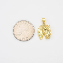 18K Gold Filled Dainty Horse Charm, Horse Horseshoe Pendant for Necklace Bracelet Earrings Jewelry Making Supply, 24x15mm, CP2040