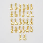 18K Gold Filled Alphabet Charm, Balloon Initial Letter Charm Necklace Bubble Font Style Trend Fashion Jewelry Necklace for DIY Supply, CP2055