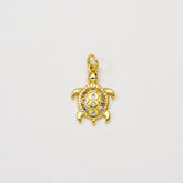 18K Gold Filled Dainty Sea Turtle Charm, Turtle Pendant CZ Micro Pave for Necklace Bracelet Jewelry Making Supply, CP2057
