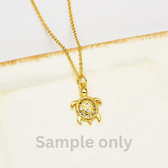 18K Gold Filled Dainty Sea Turtle Charm, Turtle Pendant CZ Micro Pave for Necklace Bracelet Jewelry Making Supply, CP2057