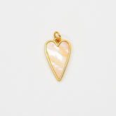 18K Gold Filled Dainty Mother of Pearl Heart Charm, Heart Love Pendant for Necklace Bracelet Jewelry Making Supply, 25x12mm, CP2062