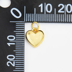 18K Gold Filled Dainty Heart Charm, Puffed Minimalist Love Heart Pendant, Valentines Charm for Necklace Bracelet Jewelry Making Supply, CP2063