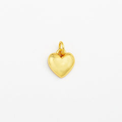 18K Gold Filled Dainty Heart Charm, Puffed Minimalist Love Heart Pendant, Valentines Charm for Necklace Bracelet Jewelry Making Supply, CP2063