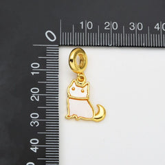 18K Gold Filled Shell Pearl Cat Charm, Cat Pendant, Animal Cat Lover Gift, Shell Cat Charm for Necklace Bracelet Jewelry Making Supply, CP2067