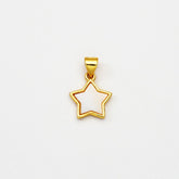 18K Gold Filled Mother of Pearl Star Charm, Shell Pearl Star Pendant for Necklace Bracelet Jewelry Making Supply, 19x12mm, CP2068