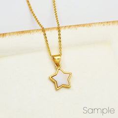 18K Gold Filled Mother of Pearl Star Charm, Shell Pearl Star Pendant for Necklace Bracelet Jewelry Making Supply, 19x12mm, CP2068
