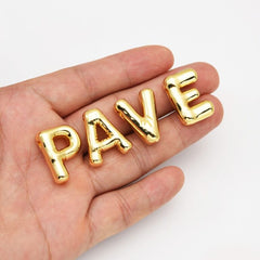 18K Gold Filled Alphabet Charm, Personalized Balloon Initial Letter Charm Necklace, Bubble Font Style Trend Fashion Jewelry Necklace, CP2069