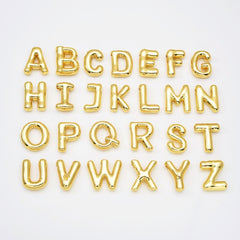 18K Gold Filled Alphabet Charm, Personalized Balloon Initial Letter Charm Necklace, Bubble Font Style Trend Fashion Jewelry Necklace, CP2069