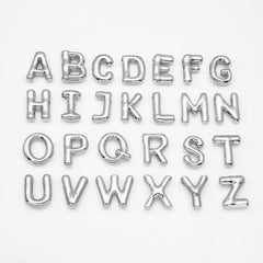 18K Gold Filled Alphabet Charm, Personalized Balloon Initial Letter Charm Necklace, Bubble Font Style Trend Fashion Jewelry Necklace, CP2069