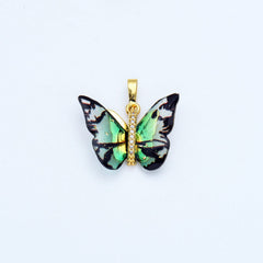 18K Gold Filled Enamel Mariposa Charm, Monarch Butterfly Pendant for Necklace Bracelet Earring Component for Jewelry Making Supply, CP2071