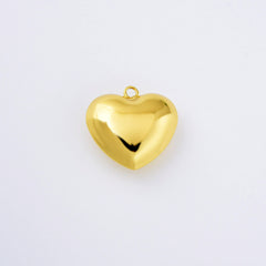18K Gold Filled Large Puffy Heart Charm, Love Heart Pendant for Necklace Bracelet Jewelry Making Supply, Add On Charm, 20/25/30/40mm, CP2073