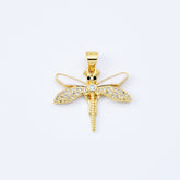 18K Gold Filled Dainty Enamel Dragonfly Charm, Dragonfly Pendant, Insect Charm Pendant for Necklace Bracelet Jewelry Making Supplies, CP2078