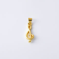 18K Gold Filled Treble G-Clef Charm, G Clef Pendant, Music Lovers Gift, Music Note Charm for Necklace Bracelet Jewelry Making Supply, CP2086