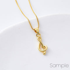 18K Gold Filled Treble G-Clef Charm, G Clef Pendant, Music Lovers Gift, Music Note Charm for Necklace Bracelet Jewelry Making Supply, CP2086