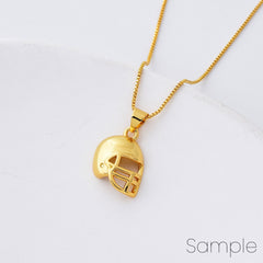18K Gold Filled Football Sport Helmet Charm, Helmet Pendant for Necklace Bracelet Jewelry Making Supply, CP2087