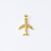 18K Gold Filled Dainty Flying Airplane Traveling Add-On Charm, Airplane Pendant for Necklace Bracelet Jewelry Making Supply, 27x19mm, CP2088