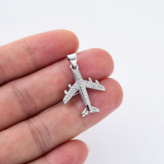 18K Gold Filled Dainty Flying Airplane Traveling Add-On Charm, Airplane Pendant for Necklace Bracelet Jewelry Making Supply, 27x19mm, CP2088