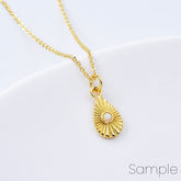 18K Gold Filled Dainty Teardrop Charm, Sunburst Teardrop with White Opal Pendant for Necklace Bracelet Jewelry Making Supply, CP2089