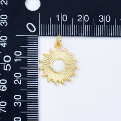 18K Gold Filled Elegant White Opal Sun Charm, Opal Sun Burst Pendant for Necklace Bracelet Jewelry Making Supply, 23x18mm, CP2091