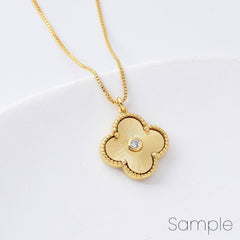 18K Gold Filled Elegant Fluted Clover Charm, Four Leaf Clover Pendant for Necklace Bracelet Jewelry Making Supply, 22x18mm, CP2092