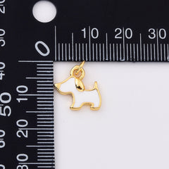 18K Gold Filled White Enamel Little Dog Charm, Tiny Puppy Pendant for Necklace Bracelet Earrings Jewelry Making Supply, Dog Lover Gift, CP2093