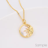 18K Gold Filled Dainty Sun Charm, Mother of Pearl Sun Pendant for Necklace Bracelet Jewelry Making Supply, 21x16mm, CP2095