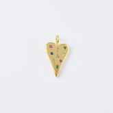 18K Gold Filled Elongated Heart Charm, Heart Pendant CZ Micro Pave, Heart Love Valentine Gift Necklace Bracelet Supply, 22x12mm, CP2100