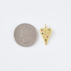 18K Gold Filled Elongated Heart Charm, Heart Pendant CZ Micro Pave, Heart Love Valentine Gift Necklace Bracelet Supply, 22x12mm, CP2100