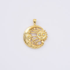 18K Gold Filled Dainty Sun, Moon, and Stars Charm, Celestial Charm Sun Moon Stars Pendant for Necklace Bracelet Jewelry Making Supply, CP2103