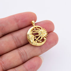 18K Gold Filled Dainty Sun, Moon, and Stars Charm, Celestial Charm Sun Moon Stars Pendant for Necklace Bracelet Jewelry Making Supply, CP2103