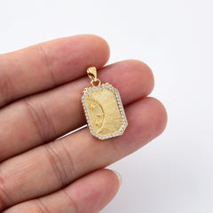 18K Gold Filled Celestial Charm Sun Moon Stars Pendant, Celestial Tag Minimalist Micro pave Jewelry Necklace Charm Component Supply, CP2104