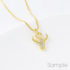 18K Gold Filled Buffalo Head Charm, Bull Head Animal Charm Pendant, Bison Ox Head Charm for Necklace Bracelet Jewelry Making Supply, CP2107