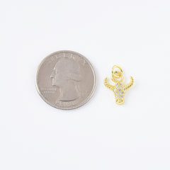 18K Gold Filled Buffalo Head Charm, Bull Head Animal Charm Pendant, Bison Ox Head Charm for Necklace Bracelet Jewelry Making Supply, CP2107