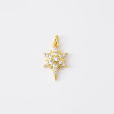 18K Gold Filled Dainty Gold North Star Charm, Bethlehem Star Pendant, Starburst Charm for Jewelry Making Supply, 14x9mm, CP2108